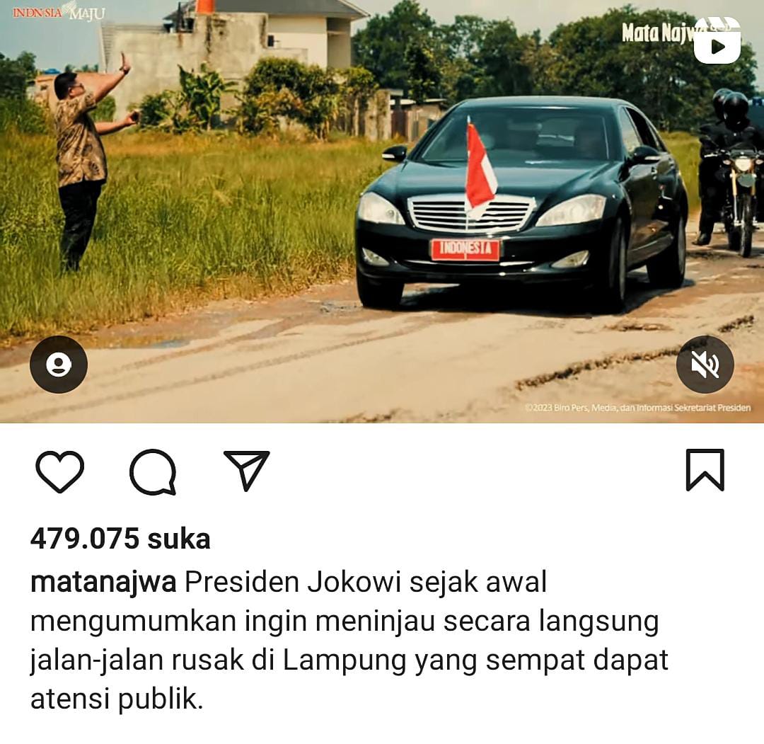 Najwa Sihab Ikut Komentari Perjalanan Presiden Jokowi Tinjau Jalan Rusak di Lampung