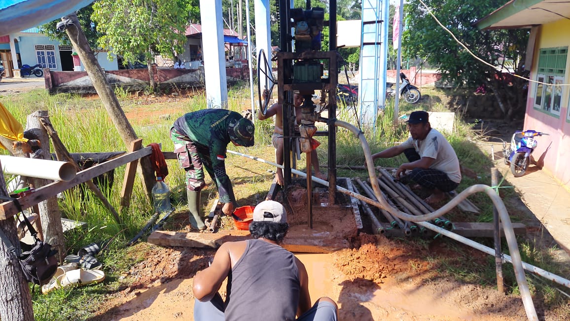 Satgas TMMD Terus Kejar Target Penyelesaian 3 Sumur Bor di Desa Bukit Tinggi 