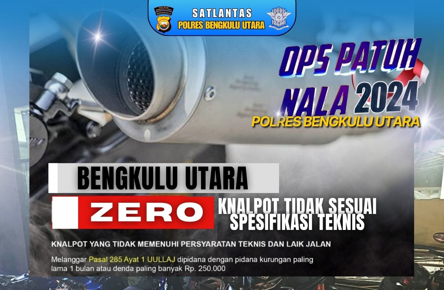 Ops Patuh Nala 2024: Bengkulu Utara Zero Knalpot Bising