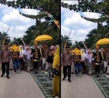 Bikin Heboh! Viral Pengantin Jadikan Sajadah Masjid Sebagai Alas Berjalan