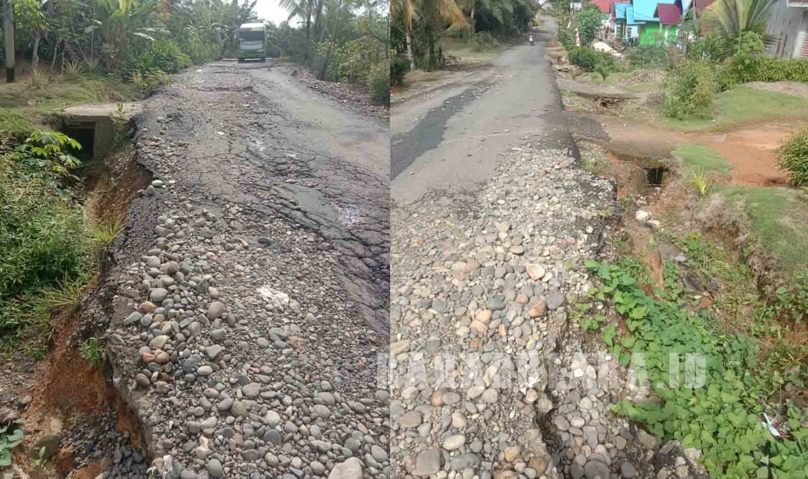 Kades Air Tenang Desak Dinas PU Tangani Kerusakan Jalan Kabupaten