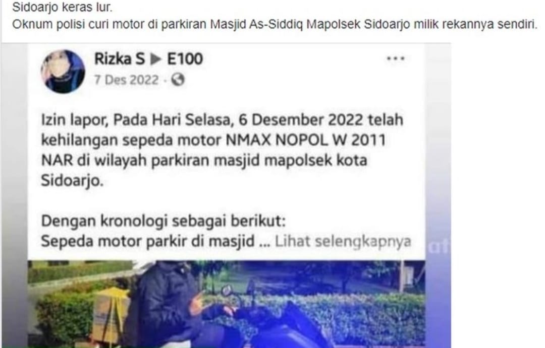 Keras, Polisi Ini Curi Motor Polisi di Kantor Polisi