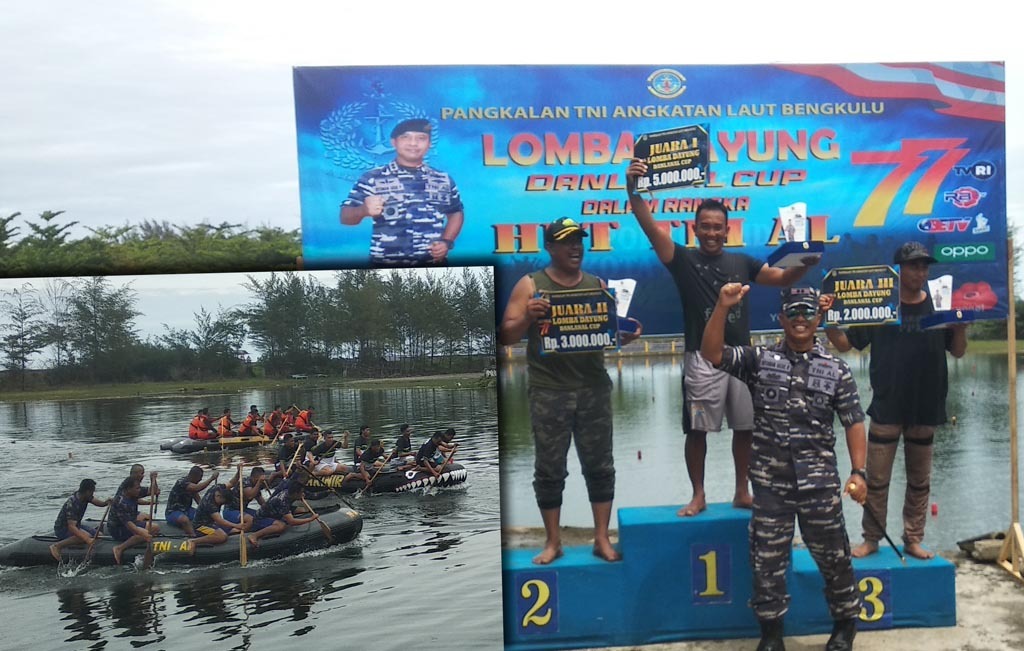 HUT TNI AL Ke-77, Lanal Bengkulu Gelar Lomba Dayung