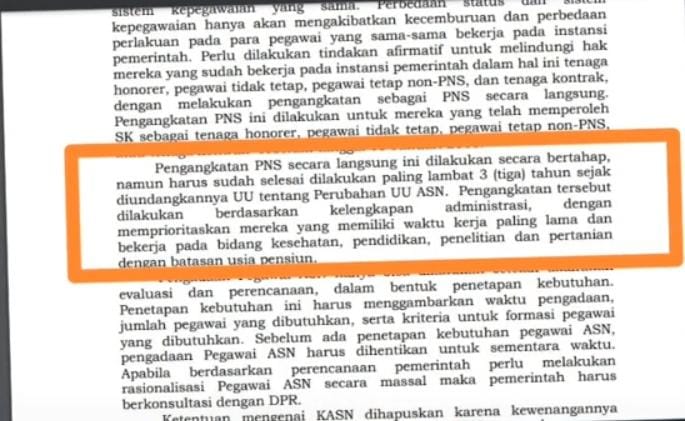 Pengangkatan Honorer menjadi PNS Dilakukan Paling Lambat 3 Tahun Setelah RUU-ASN Disahkan, Ini Prioritasnya