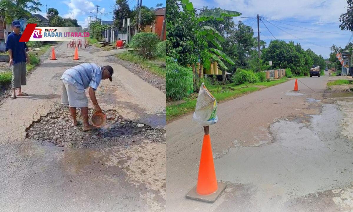 Setelah Simpang Dwiguna, Warga Karang Anyar 1 Swadaya Bantu Pemerintah Perbaiki Jalan Berlobang 