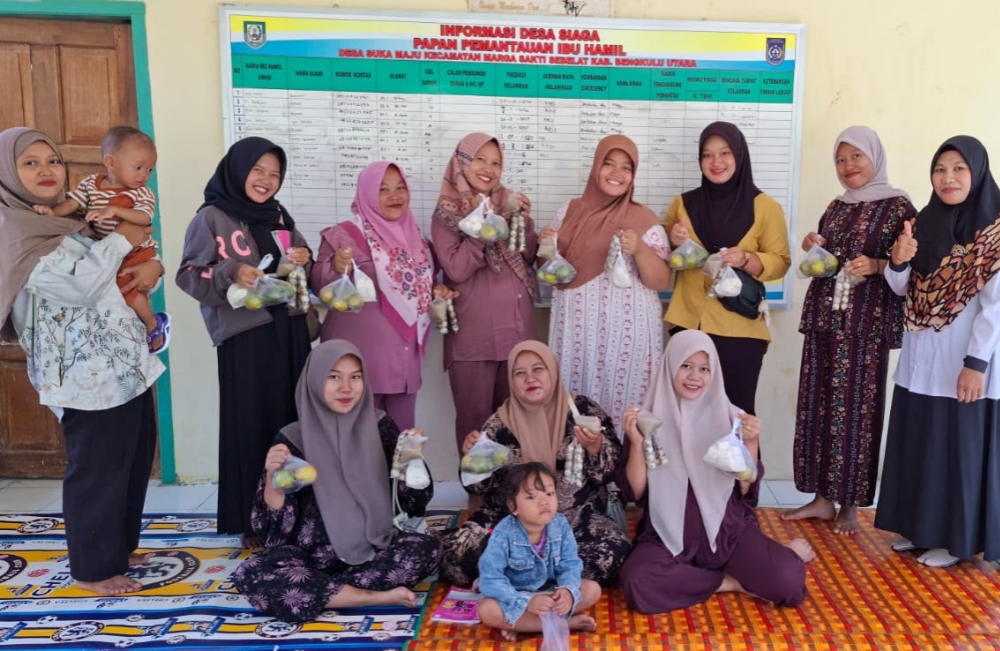 Bersama PKK Desa, Kucurkan Bantuan Suplemen Makanan Tambahan Bumil