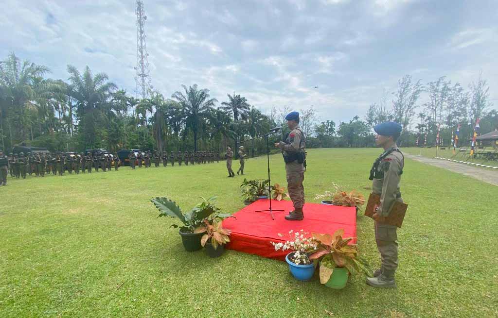 Personil Brimob Polda Bengkulu Resmi Latihan Tempur di Agricinal