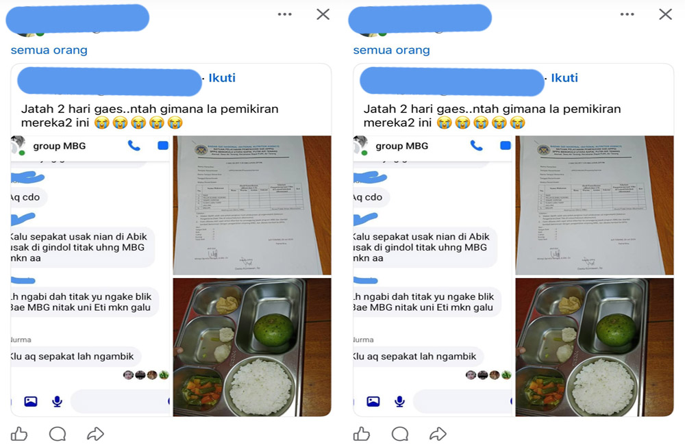Diduga Tak Sesuai Checklist, Menu MBG di Napal Putih Ramai Dikritik Warganet