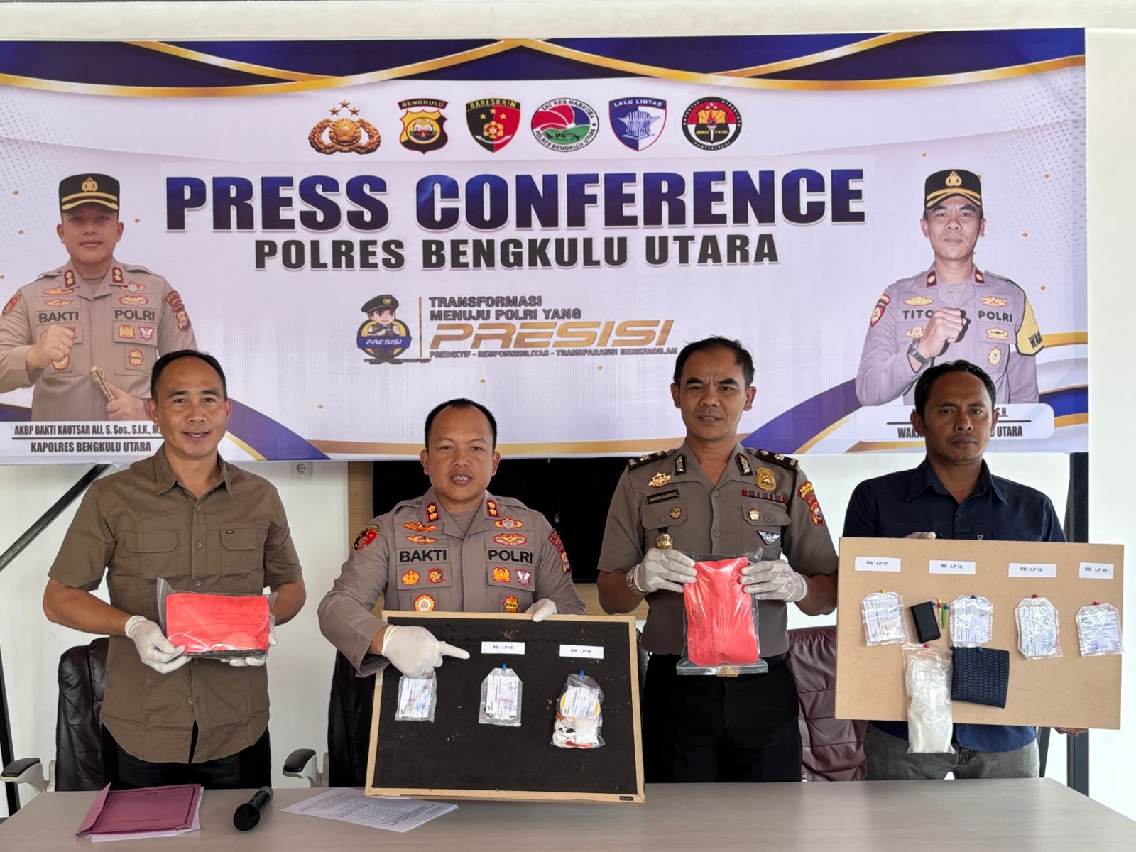 Polres Bengkulu Utara Ringkus 7 Pengedar, 10,5 Gram Sabu Disita