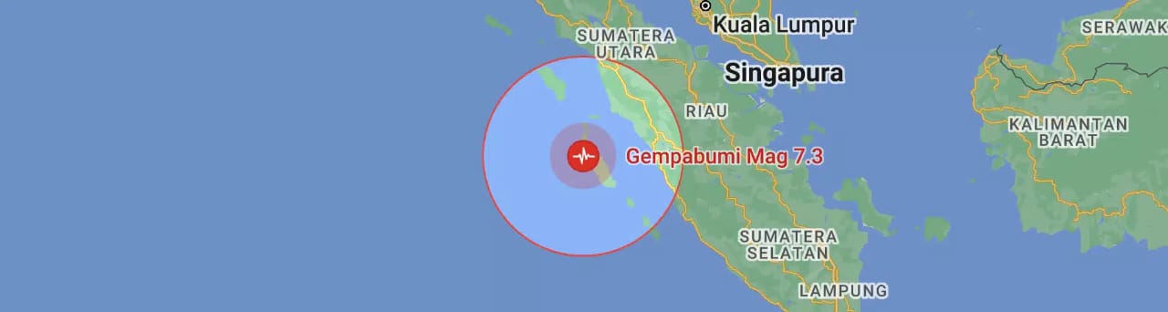 Dini Hari Gempa 6.9 Magnitudo Guncang Mentawai Sumatera Barat