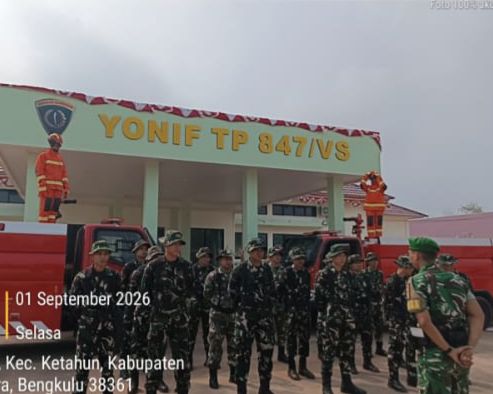 Antisipasi Karhutla, Batalyon TP 847/VS BU Siagakan Personel dan Mobil Damkar