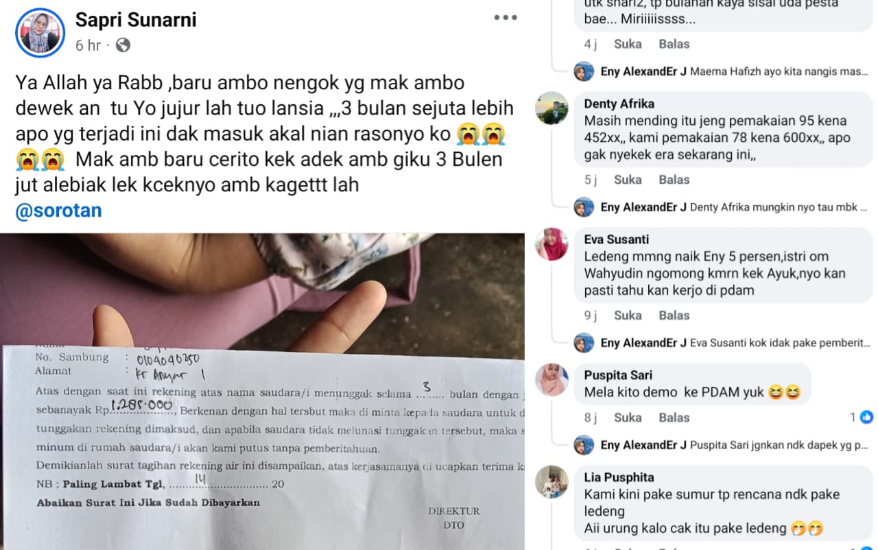 Tagihan Bulanan Membengkak, Pelanggan Pertanyakan Kinerja PDAM