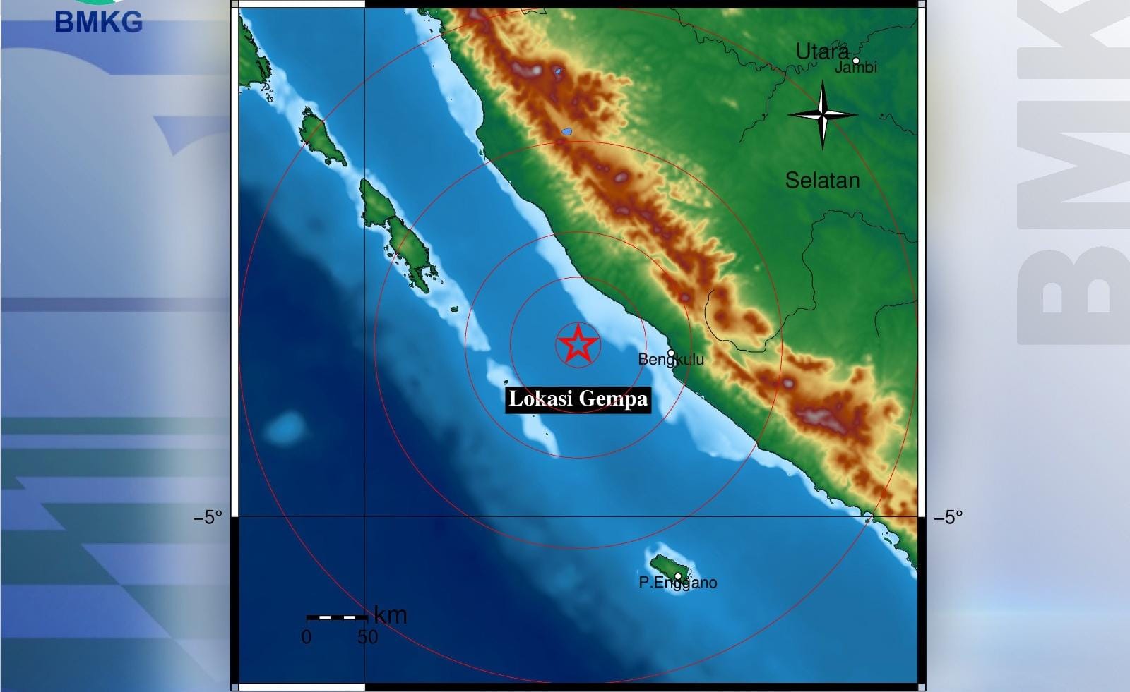 Gempa Magnitudo 3.4 Guncang Bengkulu Utara 