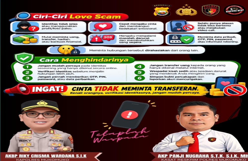 Jangan Biarkan Cinta Maya Berujung Petaka, Polres Mukomuko Ingatkan Bahaya Love Scam