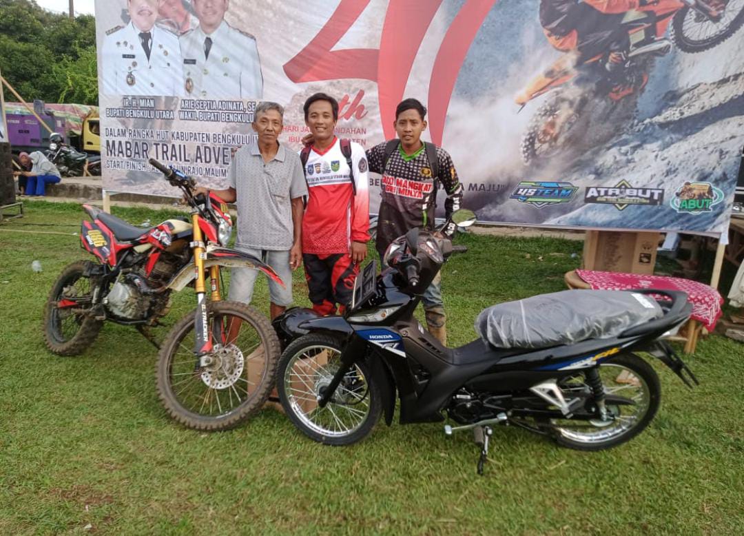 Sempat Trouble, Bokir Lbms Asal Padang Jaya Raih 1 Unit Motor di Event Mabar Trail Adventure  