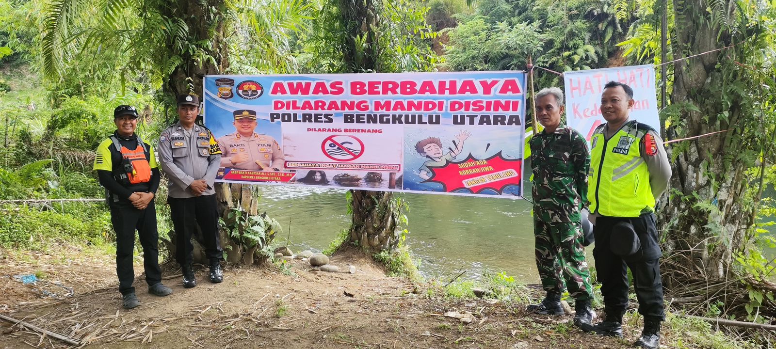 Makan Korban Jiwa, Polres Bengkulu Utara Pasang Imbauan di Objek Wisata