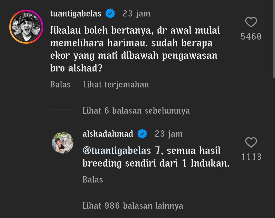 Alshad Ahmad Dihujat Netizen, Imbas Dari 7 Harimau yang Mati di Penangkaran Miliknya