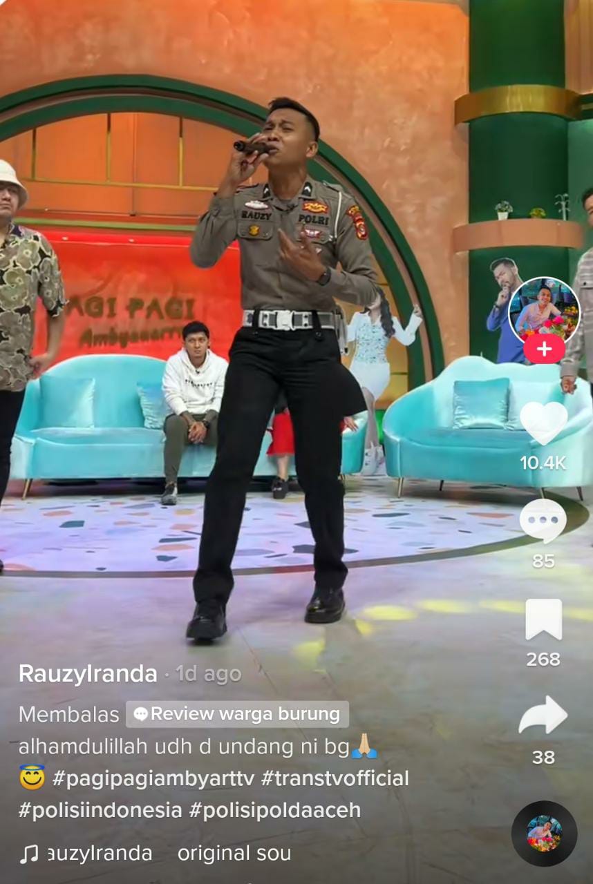 Viral Usai Cover Lagu Sial, Polisi Asal Aceh Besar Ini Diundang Untuk Tampil di Trans TV