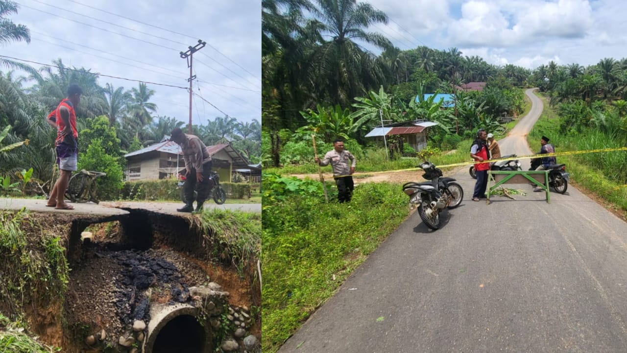 Jalan Ambrol, Polsek Giri Mulya Sarankan Pengendara Hindari Akses Wono Harjo - Suka Makmur