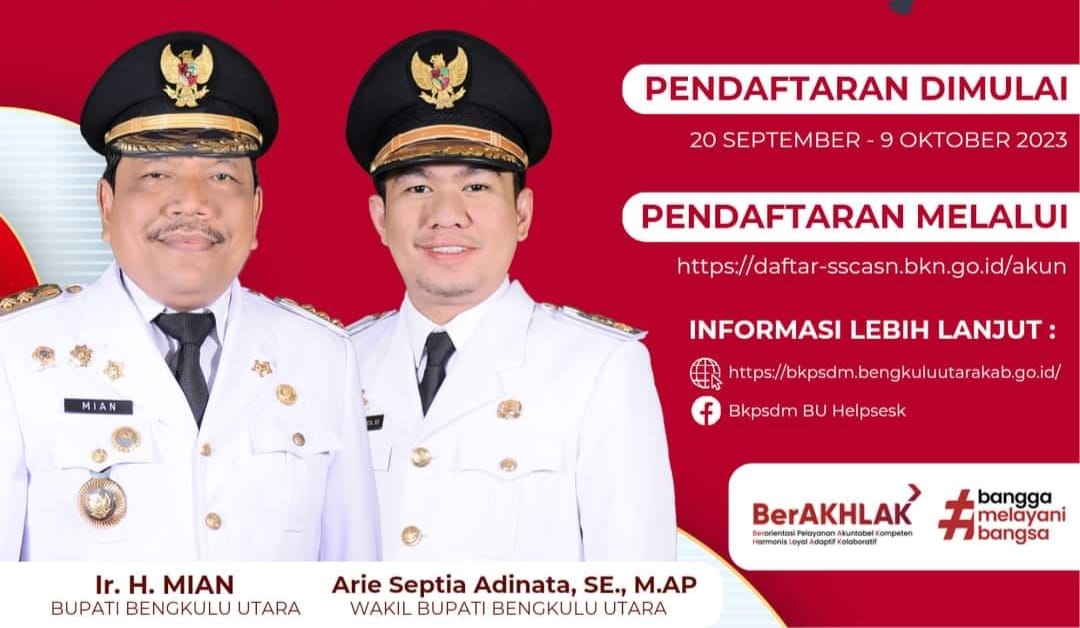 TERUPDATE! Data BKN Jumlah Pelamar CASN Kabupaten Bengkulu Utara 2023, Formasi Ini Sepi Pendaftar