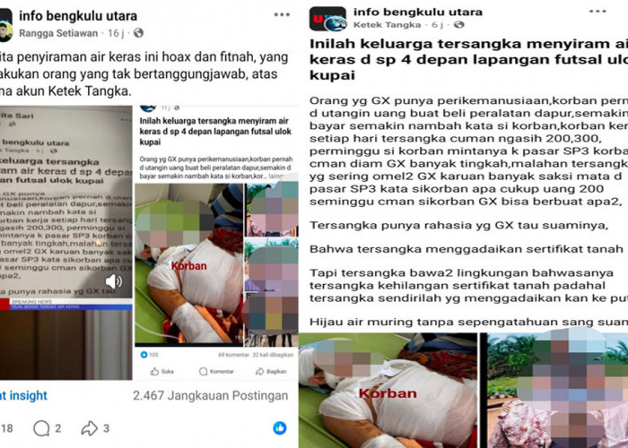 Viral Dugaan Penyiraman Air Keras di Ulok Kupai Beredar Luas di Dunia Maya