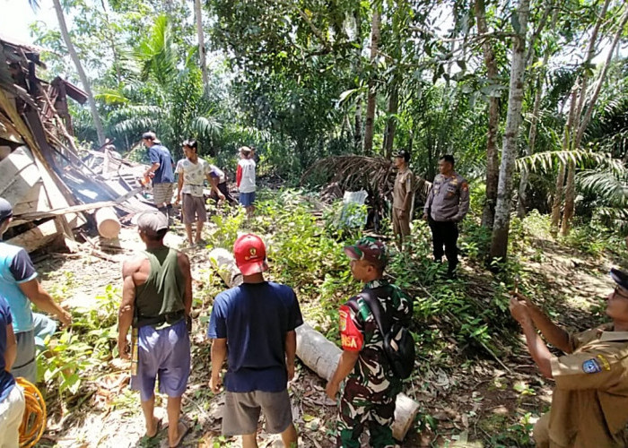 27 Rumah Warga di Air Simpang Dihantam Angin Puting Beliung, Satu Rumah Tertimpa Pohon