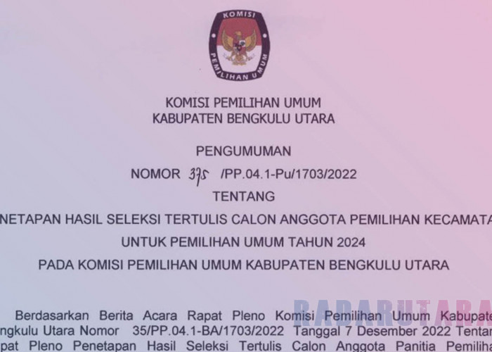 Calon PPK di Bengkulu Utara yang Lolos Tes Tertulis dan Jadwal Wawancara