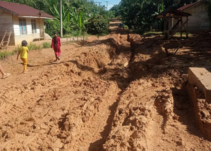 Dibantu Perusahaan, Warga Tiga Desa Gotong Royong Perbaiki Jalan Lumpur di Trans Lapindo-Kinal Jaya