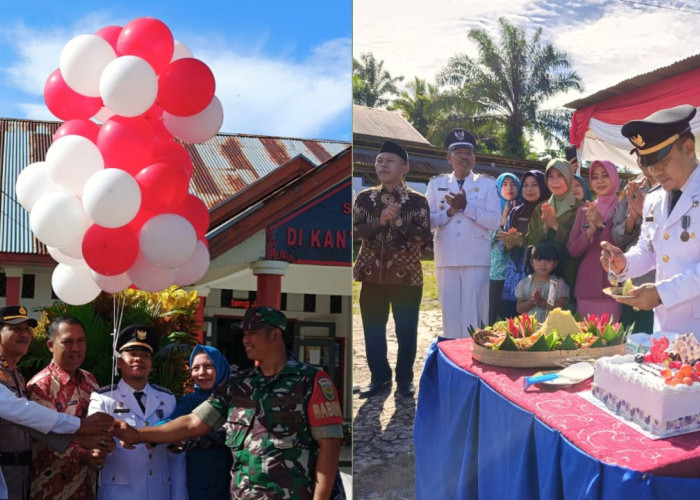 Kobarkan Semangat Membangun, Upacara HUT ke-32 Kecamatan Padang Jaya Berlangsung Khidmat
