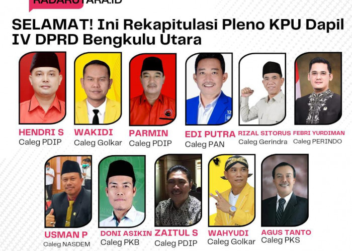 Berikut 11 Caleg Terpilih Dapil IV Bengkulu Utara Hasil Pleno Rekapitulasi Tingkat PPK