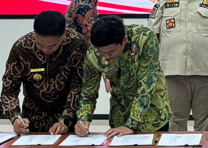 Kolaborasi Bantu Rakyat, Bupati Arie Teken MoU Percepatan Pembangunan Bersama Pangdam XXI/Radin Inten