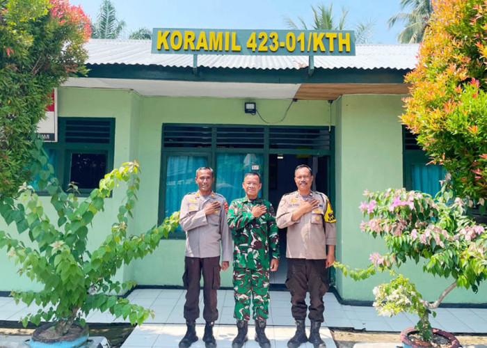 Perkuat Sinergitas TNI-Polri, Kapolsek Sambangi Koramil 423-01 Ketahun
