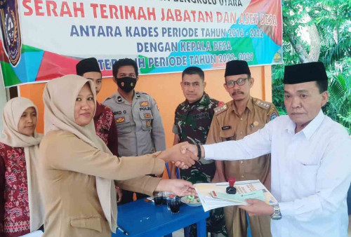 Disaksikan Camat, Air Banai Gelar Sertijab Kades