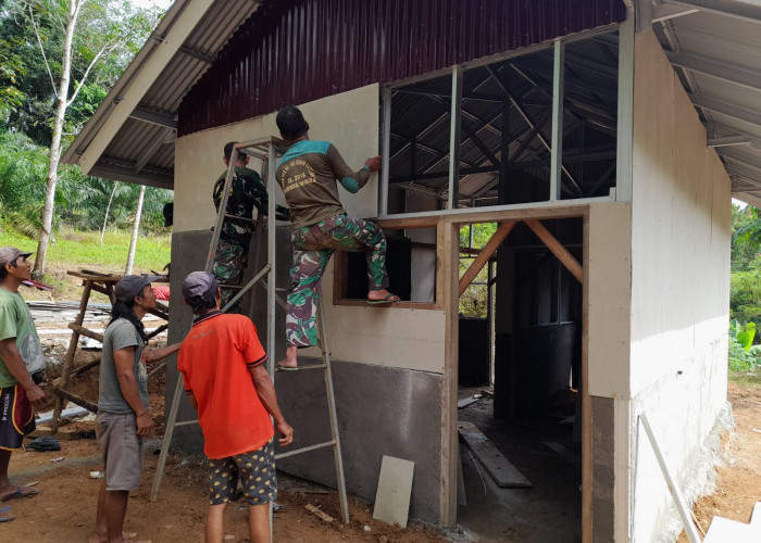 Didukung Penuh Oleh Warga Desa, Program Pembangunan TMMD di Desa Bukit Tinggi Cepat Rampung