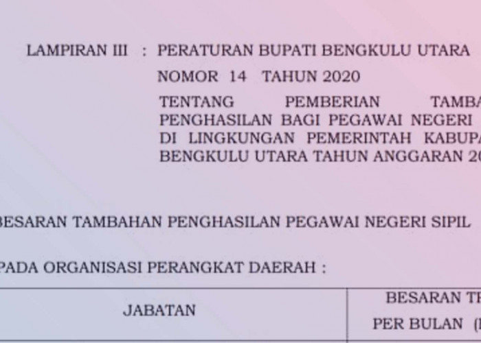 Minta Fee Proyek, Segini TPP Kepala Dinas Pendidikan Bengkulu Utara