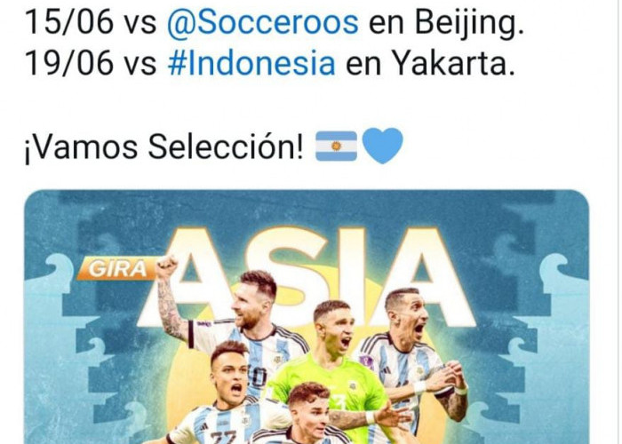 Fix : Timnas Indonesia Bakal Menjamu Timnas Argentina 19 Juni Mendatang