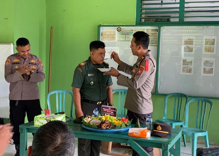 HUT Ke-79, Polsek Padang Jaya dan Giri Mulya Geruduk Koramil 0423-02 Arga Makmur 