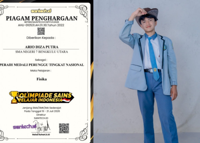 Membanggakan, Pelajar Asal Pasar Sebelat, Ario Diza Putra Tembus Olimpiade Sains Nasional