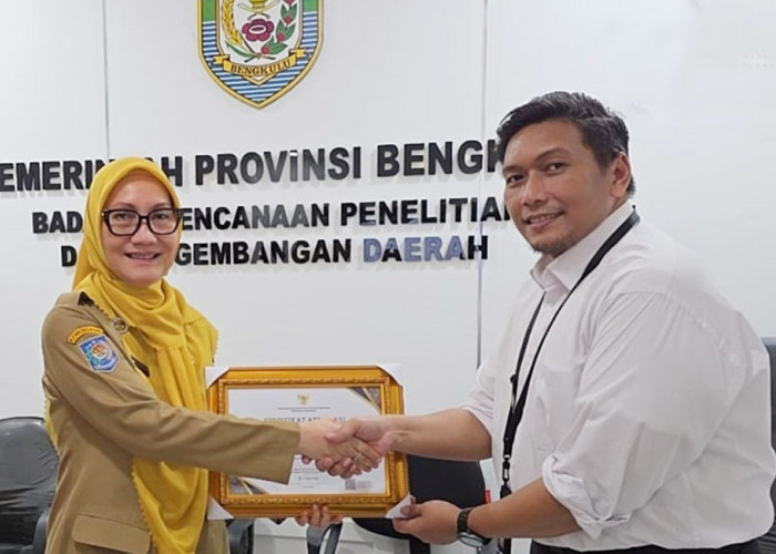 Skor IDSD 3,60, Provinsi Bengkulu Sabet Penghargaan BRIN