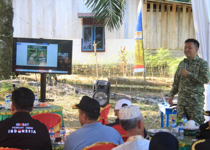 Perkuat Akses Pedalaman, Kodim 0423 Bengkulu Utara Bangun Jembatan Gunung Besar 