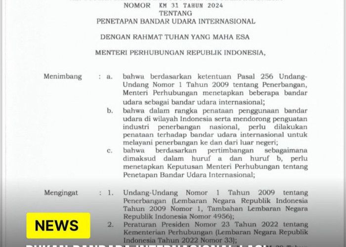 Bukan Berstatus Internasional Lagi, Bandara SMB II Palembang Turun Status Menjadi Domestik