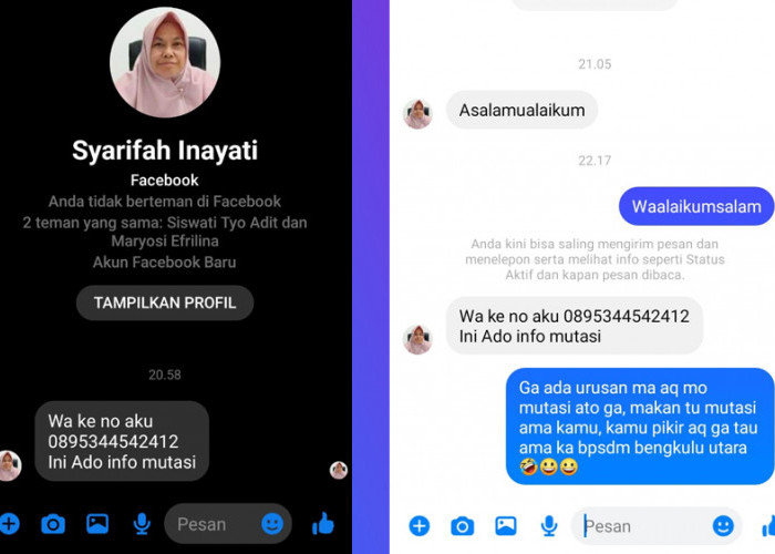 Hati-Hati! Akun Facebook Palsu Kepala BKPSDM Bengkulu Utara Tawari Jabatan