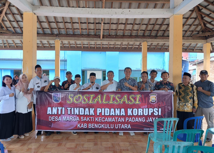 Cegah Korupsi Dana Desa, Tipikor Polres Bengkulu Utara Gelar Penyuluhan Hukum di Desa Marga Sakti 