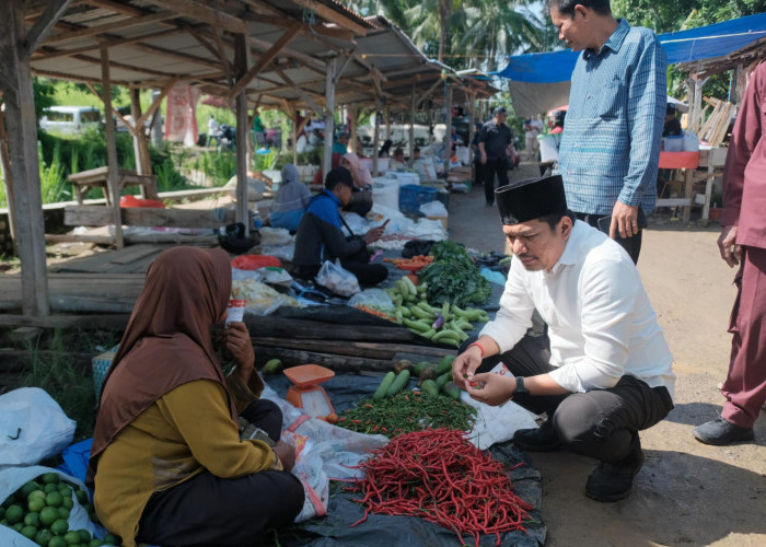 Sambang Warga, Calon Bupati Bengkulu Utara Blusukan ke Pasar Giri Mulya 