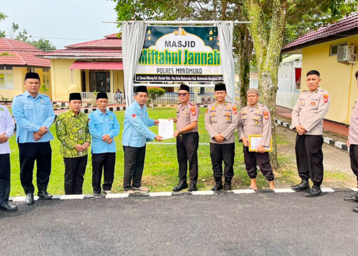 Masjid Miftahul Jannah Diresmikan, Polres Mukomuko Dorong Penguatan Mental Personel