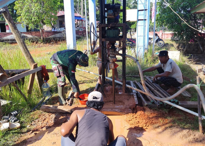 Satgas TMMD Terus Kejar Target Penyelesaian 3 Sumur Bor di Desa Bukit Tinggi 