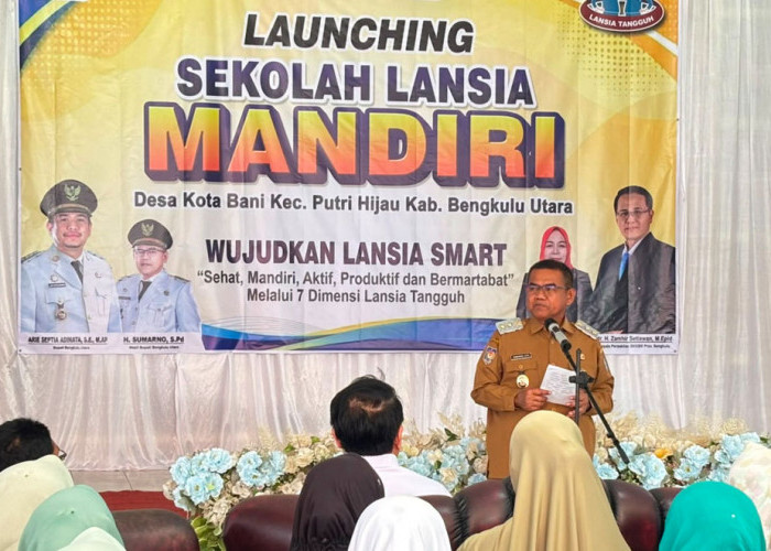 Wabup Launching Sekolah Lansia Mandiri di Kota Bani, Dorong Lansia Bengkulu Utara Tetap Produktif