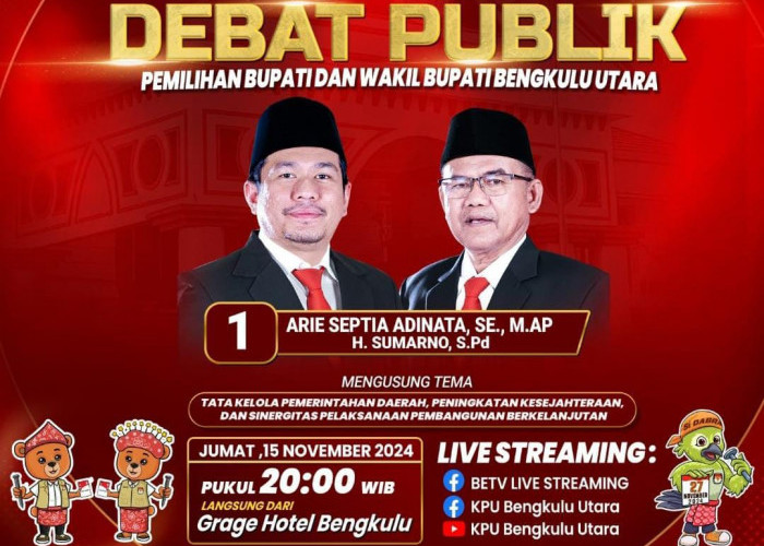 Jangan Lewatkan! Debat Publik Paslon Bupati Bengkulu Utara Digelar Besok, Begini Sistemnya