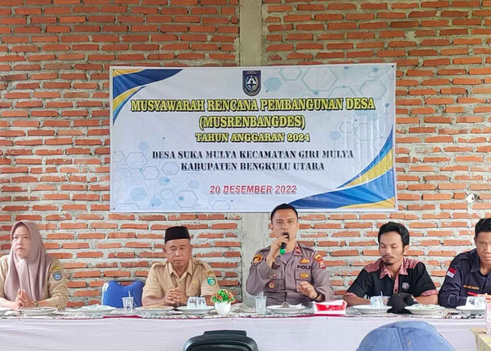 Usulkan Jalan Hotmix ke APBD Kabupaten, Masyarakat Suka Mulya Gelar Musrenbangdes