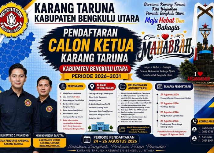 Hari ini Diumumkan, Kandidat Calon Ketua Karang Taruna Bengkulu Utara Siap Bertarung 
